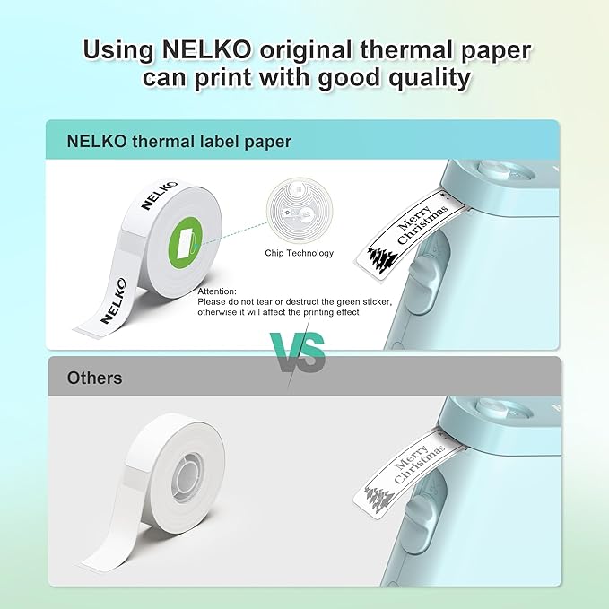 Nelko Label Maker Machine with Tape, P21 Bluetooth Label Printer, Wireless Mini Label Makers with Multiple Templates for Organizing Office Home, Cyan