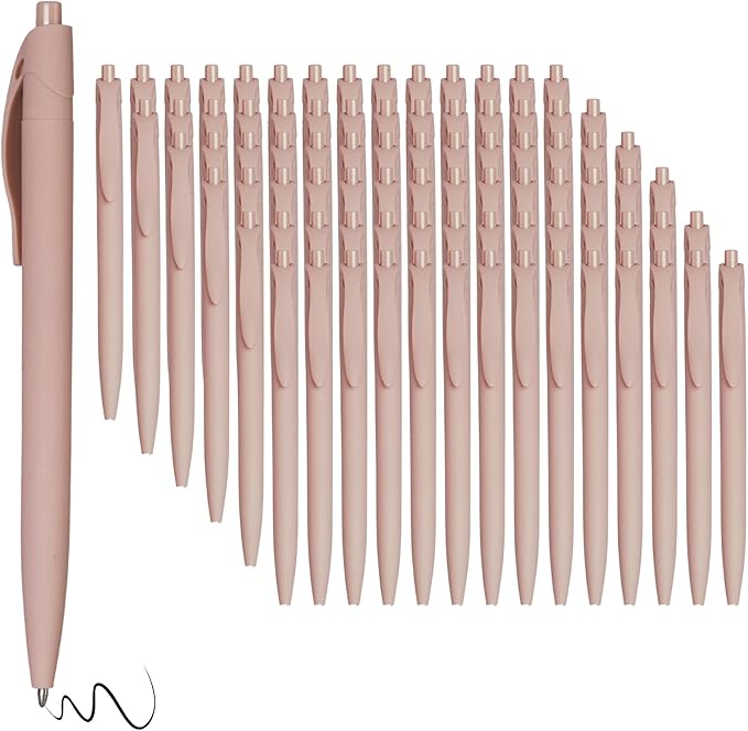 BallPoint Pens, 100 Pack (BLACK Ink),Bulk Pens,Pale Dogwood Pink Barrel,Click Pens for Office Home and School, Retractable Ballpoint Pens, Medium Point, 1.00MM (Pale Dogwood Pink)