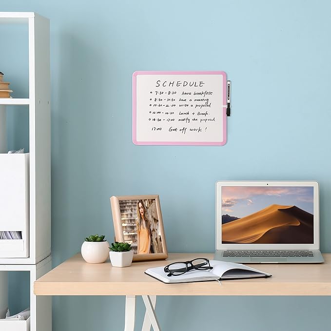 Mr. Pen- Dry Erase Board, 14” x 11” with a Black Dry Erase Marker, Pink Frame, Small White Board Dry Erase, Dry Erase Board Small Dry Erase Board, Magnetic Whiteboard, Small Whiteboard