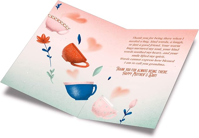 Prime Greetings Mother's Day Card For Grandma, Made in America, Eco-Friendly, Thick Card Stock with Premium Envelope 5in x 7.75in, Packaged in Protective Mailer