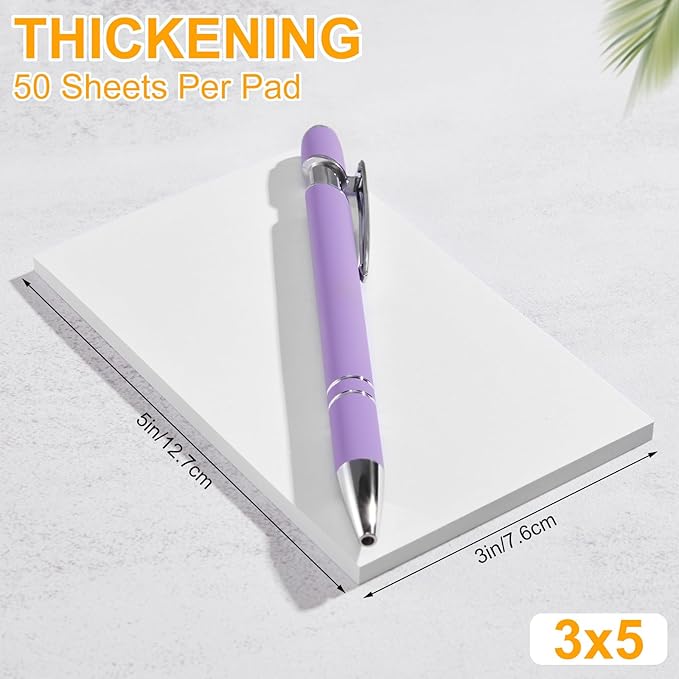 Fainne 3 x 5 Inch Paper Note Pads White Memo Pad Blank Writing Memo Scratch Paper for Waitress Waiter Book to Do Grocery List Small Notebook Restaurant Checkbook, White(200 Pack)
