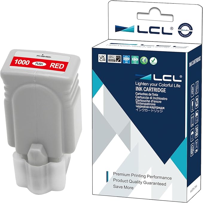 LCL Compatible Ink Cartridge Pigment Replacement for Canon PFI-1000 R PFI-1000R 0554C002 imagePROGRAF PRO-1000(1-Pack Red)