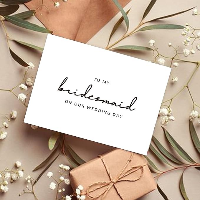 Bridesmaid Proposal Card with Envelope, To My Bridesmaid On Our Wedding Day Cards.（Bridesmaid B）