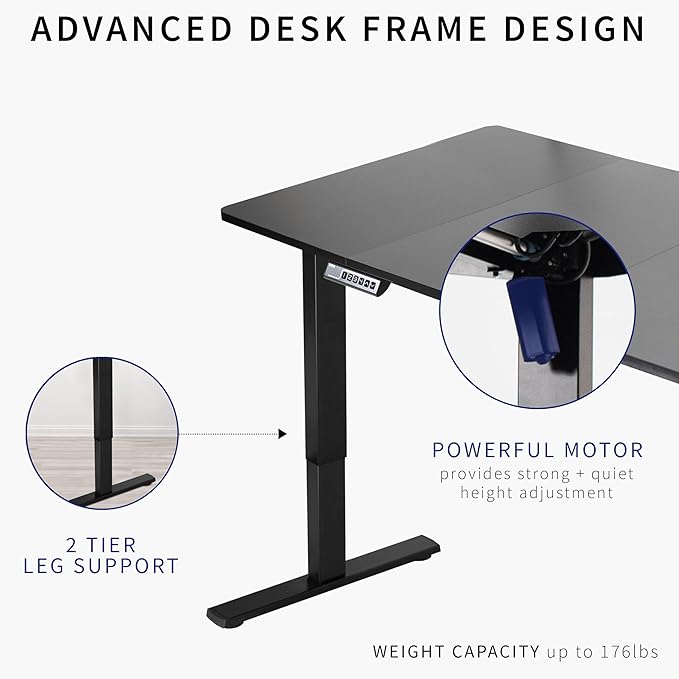 VIVO Electric 71 x 36 in Standing Desk, Memory Height Adjustment, 1B Series, Light Wood Top White Frame, DESK-KIT-1W7C-36