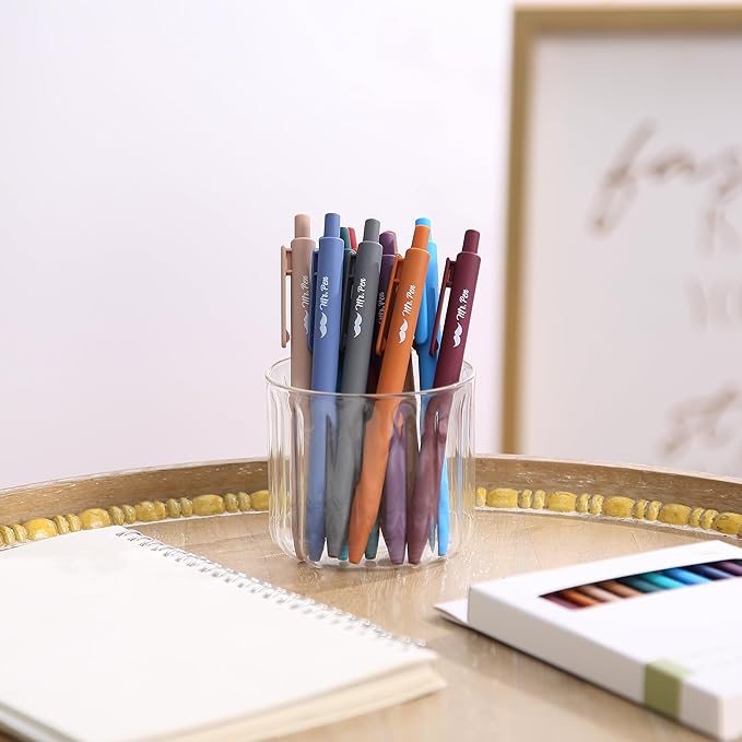 Mr. Pen- Retractable Gel Pens, 11 Pack, Unique Dark Vintage Ink Colors Gel Pens Fine Point 0.7mm, Vintage Pen, Retractable Pens, Gel Ink Pens, Aesthetic Pens for Journaling Fine Tip Pens