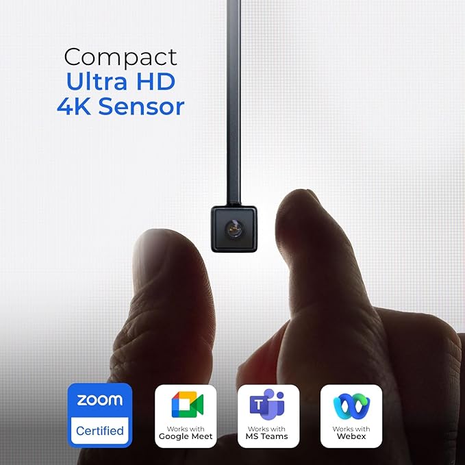 Pro 4K HD Webcam with Eye Contact, Noise Cancelling Mic, Plug and Play USB for Mac & PC Zoom Certified, Works with Teams, Meet, Streaming, and Video Calls