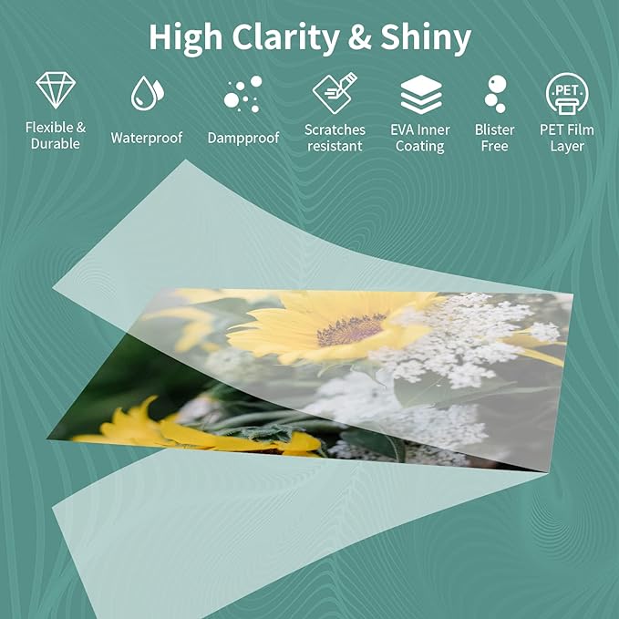 5 Mil Laminating Sheets 300 Packs, Thermal Laminating Pouches Holds 8.5" x 11" Sheets, Clear Laminator Plastic Paper 9 x 11.5 Inches - Rounded Corner Letter Size