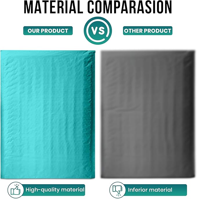 Levex - #0000 4" x 6" [5 Pack] Teal Poly Bubble Mailers, Padded Envelope Mailers, Packing Envelope & Mailing Bags for Shipping
