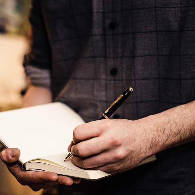 Cross Century II Refillable Ballpoint Pen Presented in a Luxury Gift Box - Medium Point, Black Ink, Translucent Cobalt Blue & Rose Gold