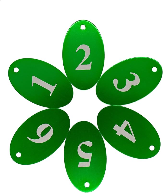 StayMax Aluminum Alloy Oval Number Tag Key Tag with Key Rings