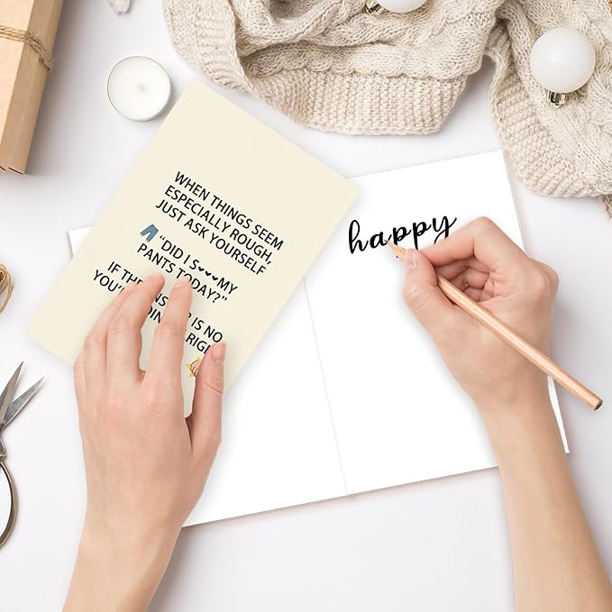 Funny Encouragement Card for Men Women，Hilarious Support Cards for Family Friends Coworkers，Humorous Motivate Gifts For Him Her，Perfect for Stress Relief, Tough Days, or Mental Health Positivity