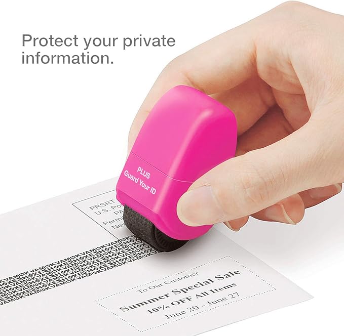 Guard Your ID Roller Identity Security Stamp Roller (Pink) IS-520CM