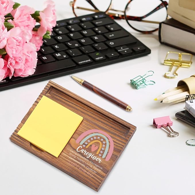 Caregiver Sticky Note Holder, Caregiver Gift, Caregiver Appreciation Day Thank You Caregiver Gift, Assisted Living Week Gifts Clinic Hospital Self-Stick Note Pad Holders TZP55