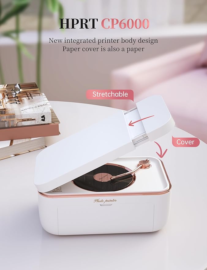 HPRT Photo Printer 4x6&Bluetooth Speaker,+20 Sheets and 1ribbon,Portable Instant Picture Printer for iPhone, Android, Thermal Dye-Sublimation, AR Video Printing,Wi-Fi Wireless Photo Printers