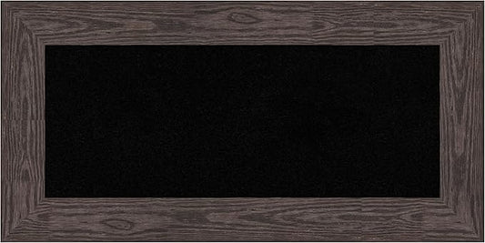Amanti Art Black Cork Board for Wall, 18x36 Vision Board with Black Wood Frame, Medium Corkboard Office Decor for Home Organization, Country Rustic Corkboard Pinboard to Display Items for Home