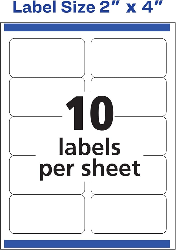 Avery Crystal Clear Address Labels for Laser & Inkjet Printers, 2" x 4", 100 Labels, 5 Packs (6522)