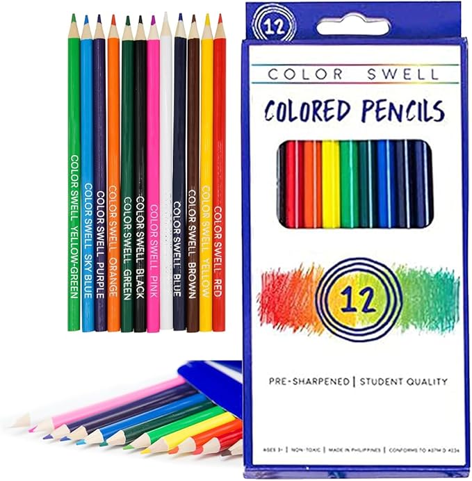 Color Swell Bulk Colored Pencils – 30 Sets, 360 Pre-Sharpened Assorted Vibrant Colors – Ideal for Kids, Teachers, and Classroom Supplies