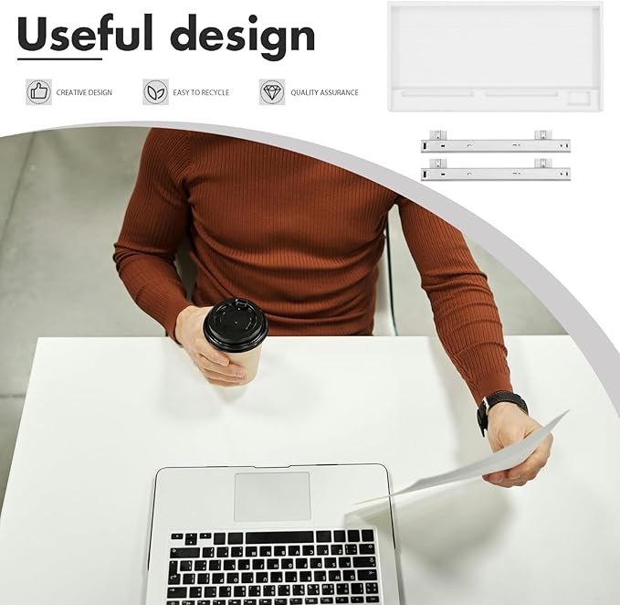 jojofuny 1 Set of Keyboard Tray Under Desk, Keyboard Sliding Tray Under Desk, Keyboard Drawer Slide Tray, Keyboard Shelf, for Home and Office