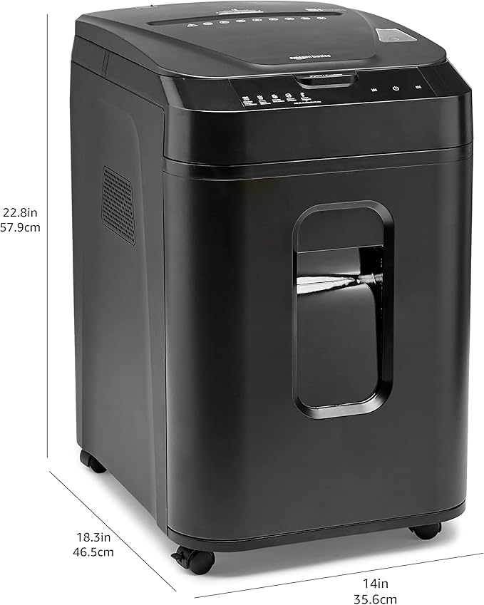 Amazon Basics 150 Sheet Autofeed Micro Cut Paper Credit Card Shredder for Security, Black