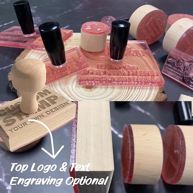 XRLSG Custom Rubber Stamp Personalized Logo Stamp with Text Branding Stamp Ideal for Business Artwork