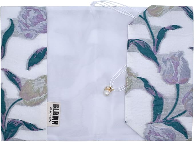 BLBMH Book Covers for Paperbacks Book Cover for Privacy Fit for 5.5x8.5 inch Adjustable Book Sleeve Cover for Diary Books Fabric Softcover Protector for Notebook - Tulip 8.5in