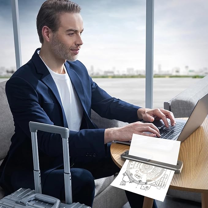 Rongta Portable Printers Wireless for Travel, WiFi & Bluetooth Mobile Printer, Thermal Inkless Printer for School/Office/Home Use, Compatible with Android,iOS & Laptop (Gray)