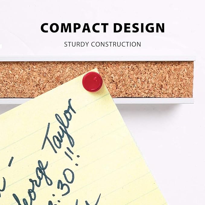 Corksidol Bulletin Bar Strip, Cork Board, Cork Strips, 36" x 1", Classroom, Office, Walls, Cubicle, Aluminum Frame,1 Pack, Silver