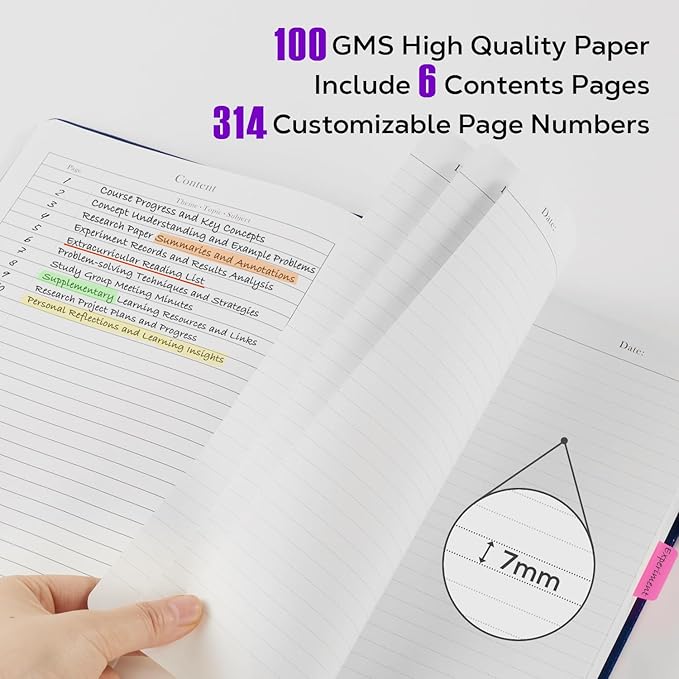 Lined Journal Notebook, 320 Pages Leather Hardcover Thick A5 College Ruled Thick Classic with Pen Loop, for Writing Women Men Office Work, 5.7'' X 8.4'', Pearlescent Purple
