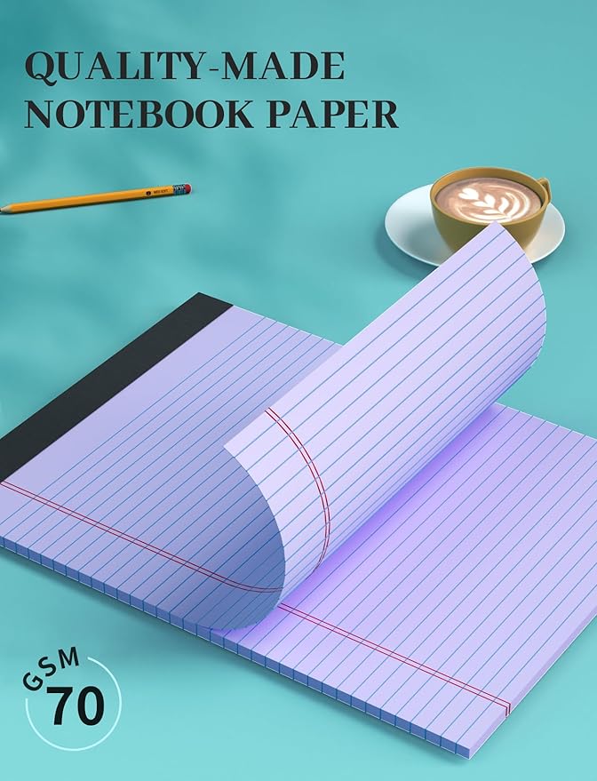 Colored Legal Pads, 3 Pack Writing Pads 8.5 x 11, Note Pads 8.5 x 11 College Ruled, Easy Tear-Off, Note Pads Lined Paper Pads 8-1/2 x 11 Notebook Paper for Office Supplies, 25 Sheets/Pad
