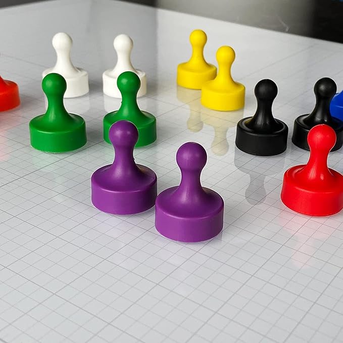 GLASSBOARD STUDIO Powerful Neodymium Magnets, Pawn-Shaped - Strong Fridge/Refrigerator and Whiteboard Magnet, Ideal for Office, Kitchen, Crafts - Rare Earth, Heavy Duty (8, Meadow Lilac)