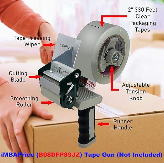 iMBAPrice Sealing Tape - 1 Box of Premium (36 Roll of 110 Yards) 36x330 Feet Long 2" Wide Ultra Clear Shipping Packaging Tape