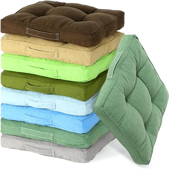 Gerrii 8 Pieces Floor Cushions for Kids Classroom Flexible Floor Seating Cushions Floor Pillows for Home School Kindergarten Daycare Nursery(Dark Color,Square)