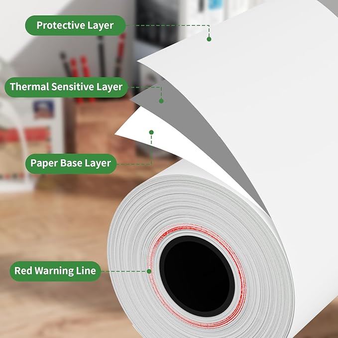 2 1/4" x 50' feet Thermal Paper, POS Cash Register Receipt Rolls,10 Rolls Receipt Paper, Fits All POS Cash Registers