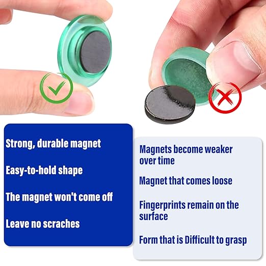 42 Pack Fridge Magnets,30MM Refrigerator Magnet, 7 Colors Colorful Locker Magnets, Strong Small Magnet for Whiteboard, Map, Kitchen, Office