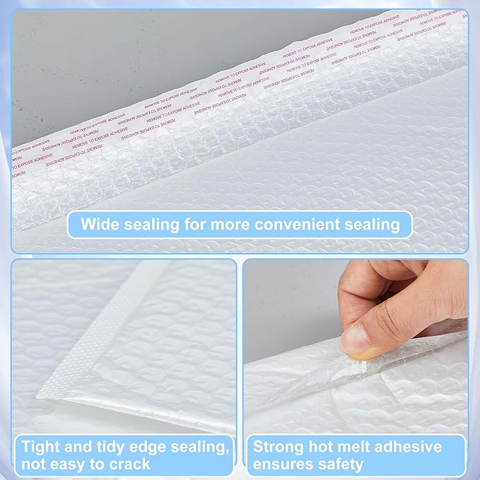 Ireer 10 Pack Extra Large 24 x 28" Bubble Mailers Poly Padded Envelopes Cushioned Mailing Envelopes Bubble Padded Mailers Self Adhesive Waterproof Shipping Bags for Business Christmas Gift Packaging