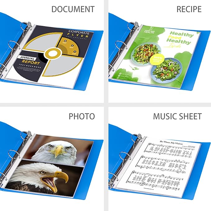 VST Sheet Protectors 8.5 x 11 Inch for 3 Ring Binder, Crystal Clear Page Protectors, Medium Weight Plastic Sleeves, Top Loading Paper Protector Acid Free, Letter Size, Dry Erase Pocket, 200 Sheets