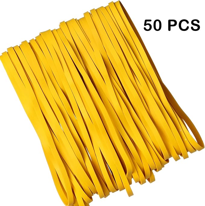 AMUU Rubber Bands 50 Pack 8inch Big Large Rubber Band for Trash Cans Elastic Rubber Bands for Office Supplies File Folders Box Books gifts Notebook