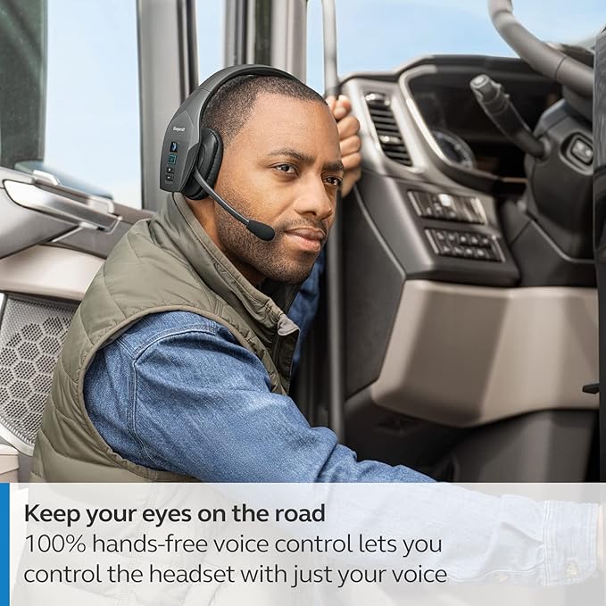 BlueParrott B650-XT Trucker Bluetooth Headset – Mono, Wireless Noise Cancelling Headset - Activated ANC for Clear Calls, Extended Wireless Range, IP54-Rated - Ideal for Anyone On-The-Go, Black