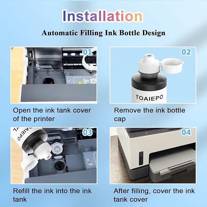 32XL Refill Ink Bottles Replacement for Smart Tank 5101 5102 6001 7001 7002 7301 7602 Plus 651 551 Ink Tank Printer