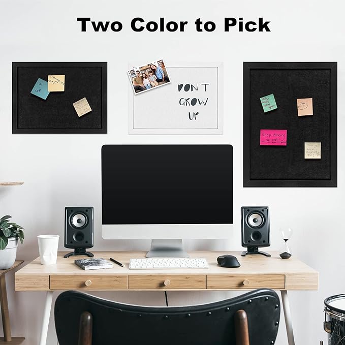 TORASO Cork Board Bulletin Board, Cork Boards for Walls with Pins, Eye Bolts, gaskets, Screws, Pin Board for Office, School and Home (White, 11“x14.5” - 2p)