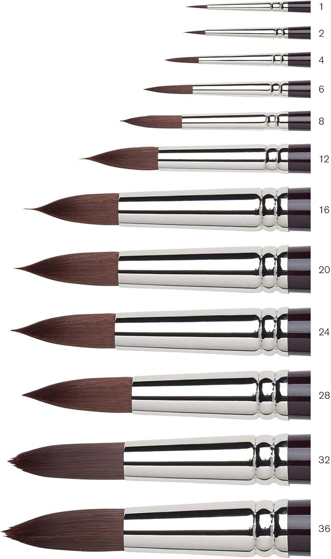 Winsor & Newton Galeria Acrylic Long Handle Round Brush Size: 4 (Set of 3 brushes)