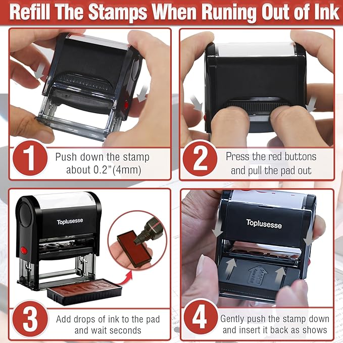 Return to Sender Stamp Self Inking Office Rubber Personalized Self Inking Junk Mail Refused Return to Sender Stamp Business Office Supplies-Multi Color Options