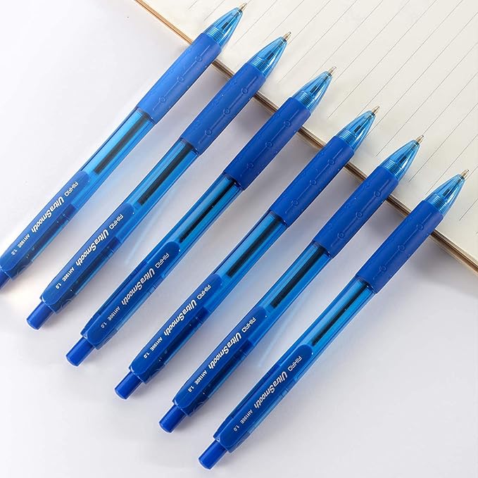 AIHAO Retractable Ballpoint Pens, Blue Ink, 24 Pack – 1.0mm Medium Point, Ultra-Smooth Ink, Comfortable Grip, Ideal for Journaling, Note Taking & Planners