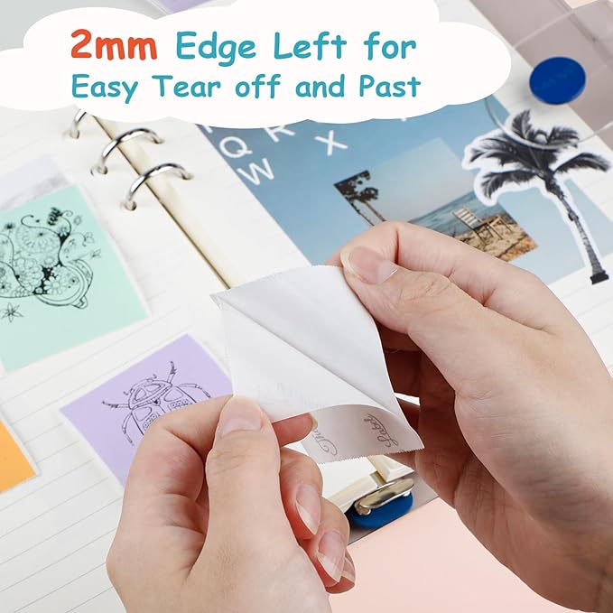 Purple/Green/Orange Thermal Paper for T02 Sticker Printer - Sticker Paper Works with T02/M02X/M02L Mini Printer, Last for 10 Years, Perfect for Journal Photos Study Notes, 50mmx3.5m, 3 Rolls