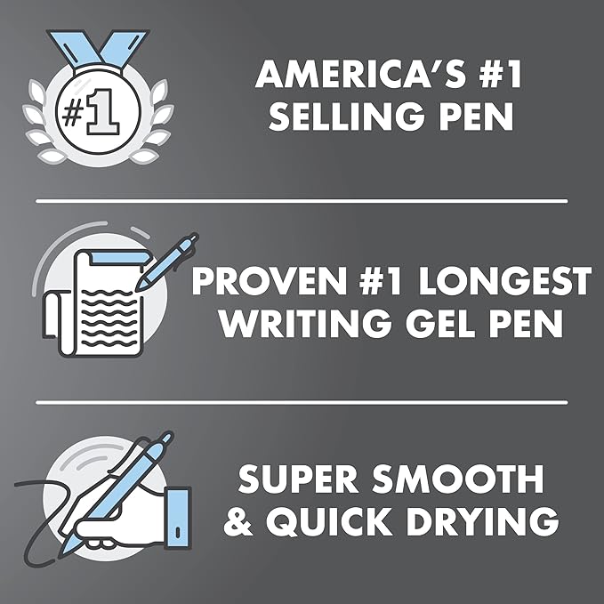 Pilot, G2 Pen Stylus, Fine Point 0.7 mm, Pack of 2, Black Ink, Gray Barrel