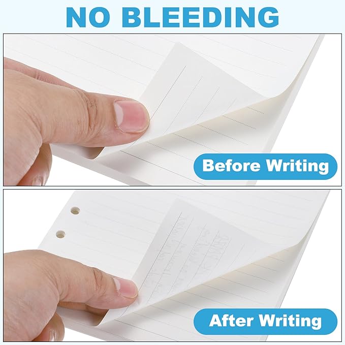 PATIKIL A6 Ruled Refills Inserts 6-Ring Binder Loose Leaf Planner Filler Paper Planner Inserts, 160 Sheets/320 Pages, Lined, White