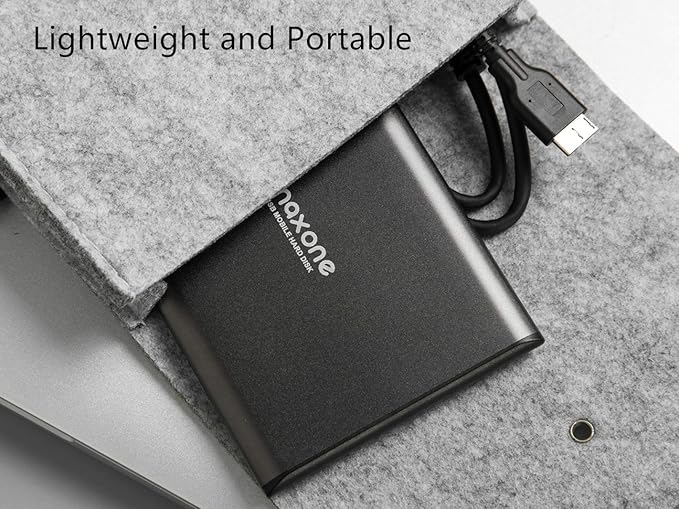 Maxone 320GB Ultra Slim Portable External Hard Drive HDD USB 3.0 Compatible with PC, Laptop - Charcoal Grey