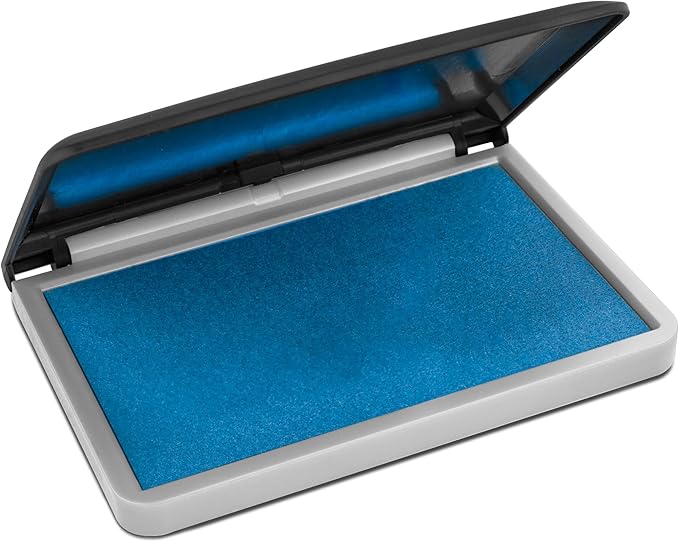 MaxMark Large Premium Sky Blue Ink Stamp Pad - 2-3/4" by 4-1/4" - Premium Quality Felt Pad