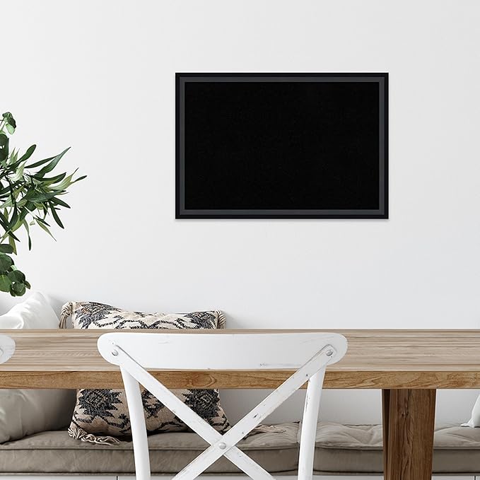 Amanti Art Black Cork Board for Wall, 13x19 Vision Board with Black Wood Frame, Small Corkboard Office Decor for Home Organization, Modern Corkboard Pinboard to Display Items for Home Organization in