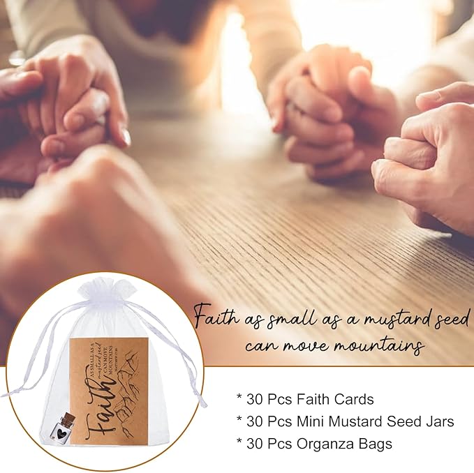Bulk 30 Have a Little Faith Card Christian Gifts for Women, School Church Wedding Baptism Unique Christian Religious Inspirational Gifts for Women Men (1ml-30pcs)